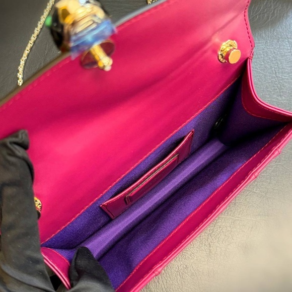 Bvlgari Serpenti Forever Square Crossbody Purple Shoulder Bag calf Leather Beet - Picture 11 of 13